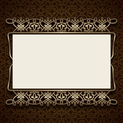 Vintage gold ornamental card template