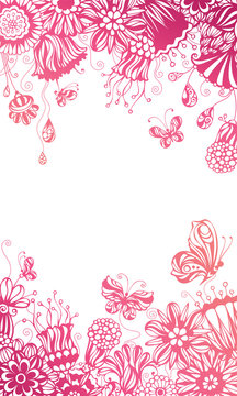 Pink floral background.