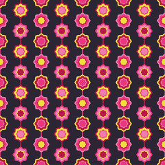 Ethnic boho seamless pattern with decorative flowers. Print. Cloth design, wallpaper.
