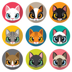 Set of cute cats
