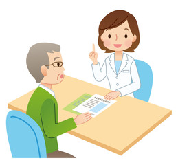 説明する医者　患者　医療