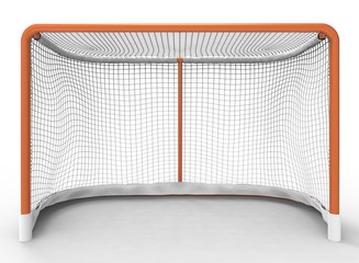 3d illustration of hockey gates. icon for game web. white background isolated. winter sport