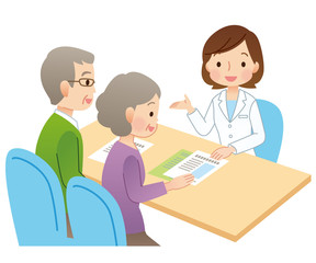 説明する医者　患者　医療
