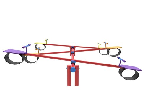 3d illustration of children seesaw. icon for game web. white background isolated. happy childhood.