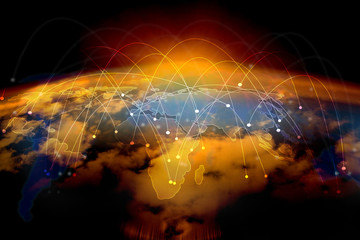 World map connected.Social network concept.globalization busines