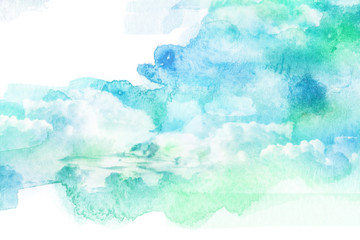 Obraz premium Watercolor illustration of cloud.