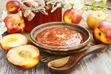 Fresh nectarines jam