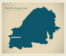 Modern Map - North Somerset unitary authority England UK