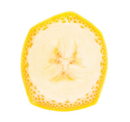 Banana in a cut isolated on white background