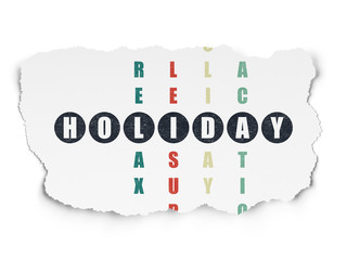 Tourism concept: Holiday in Crossword Puzzle