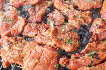 grilled meat on stove