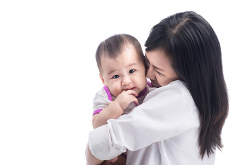 Picture of happy mother with adorable baby