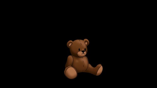 Animated Teddy Bear on Transparent