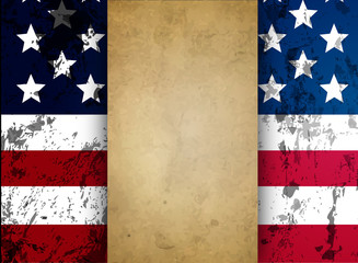 Parchment against the backdrop of the American flag