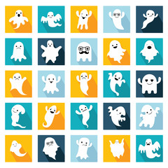 Set of halloween ghosts