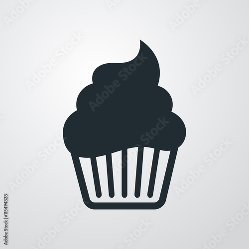 Icono Plano Cupcake Sobre Fondo Degradado Stock Image And Royalty