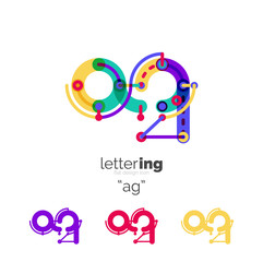 Linear initial letters, logo branding concept