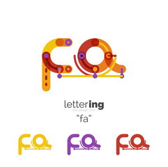 Obraz premium Linear initial letters, logo branding concept