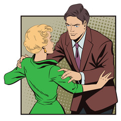 Broken heart. Girl and boy talking.