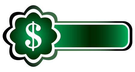 Double icon green sign dollar long