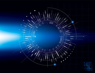 Abstract technology digital blue background.
