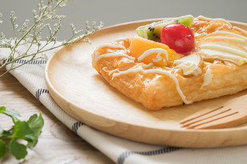 Danish Pastries with Fruit ,Close up