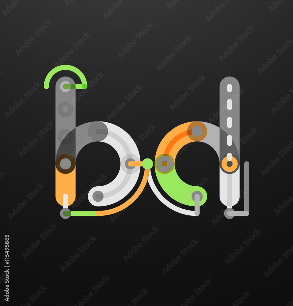 Wall mural colorful funny cartoon letter icon