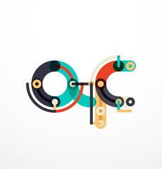 Cartoon linear letters icons