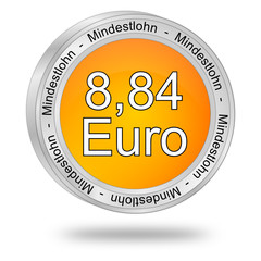 8,84 Euro minimum wage - in german - 3D illustration