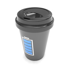 Coffee to go on white. 3d rendering.