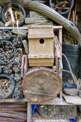 Recycled materials used to build a home for small creatures 