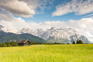 Karwendel mountains in the alps of Bavaria