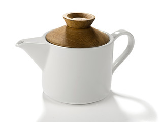 White teapot isolated on white background. 