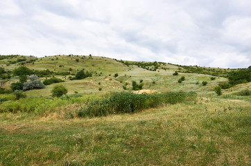 Fototapeta premium View on moldovan village green hills in summer time
