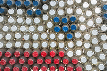 colorful of old bottles caps for background