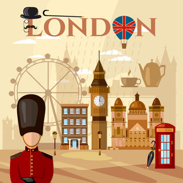 London and United Kingdom attractions symbols landmarks England