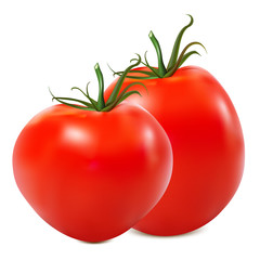 two isolated tomatoes