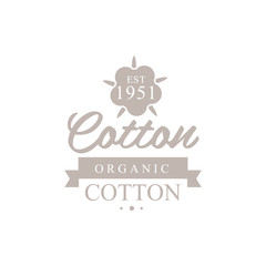 Fototapeta na wymiar Organic Cotton Product Logo Design