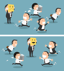 Boss changing his mood from bad to good,vector