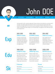 Modern resume cv template with photo pointer