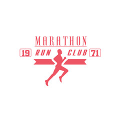 Fototapeta na wymiar Marathon Run Red Label Design