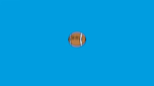 American Football or Rugby ball bouncing, animated loop, minimal design, cartoon