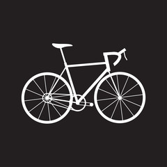 bicycle icon on balck background