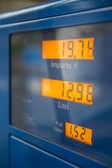 Fuel prices on the pump  in Italy