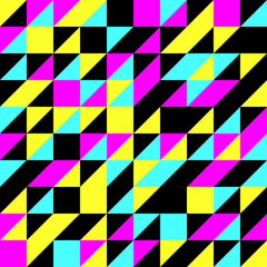 CMYK Triangle Pattern Vector Seamless Background
