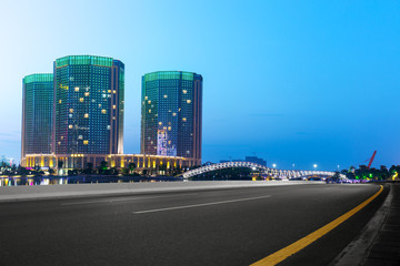 Obraz premium modern office buildings in hangzhou west lake culture plaza at t