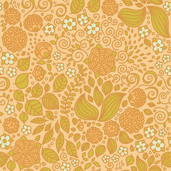 Floral doodle wallpaper seamless pattern