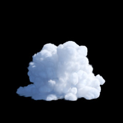 cloud on a black background, isolated