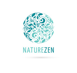 Alternative, Chinese medicine and wellness, herbal, zen meditation concept - vector yin yang icon, logo