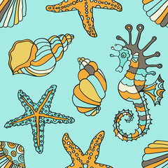 Seamless marine pattern.